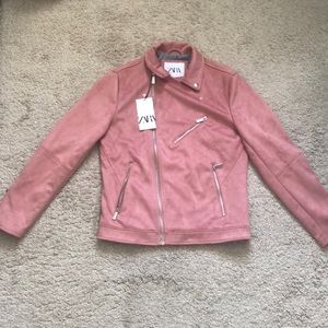 ZARA Suede Pink Jacket NWT Size S